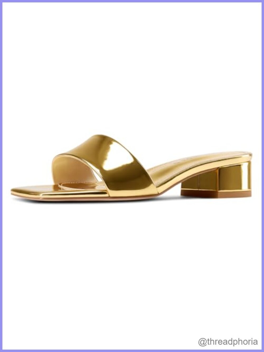 Chunky Block Low Heel Open Square Toe Faux Leather Sandals Mules